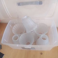 lampshades ,set of 7 frosted glass lamp shades (vintage)