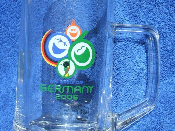 FIFA 2006 WORLD CUP (Germany) - a glass tankard - an official piece of football memorabilia with World Cup 2006 logo