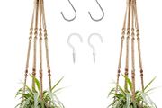 2 Pcs Plant Hangers Hanging Plant Holder for Indoor Outdoor Decor Macrame Hanging Planter Basket with 4 Hooks(35 Inch)