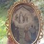An antique-style painting set in an ornate, gold-toned frame. Image 3