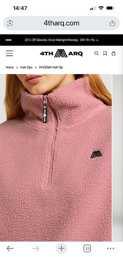 4th Arq Phoenix Half Zip Blush Fleece