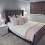 4'6 Light Grey Monaco BedFrame & Mattress. Image 7