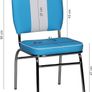 Set of 2 American Diner Dining Chairs Retro Blue Vintage Faux Leather Kitchen Chairs Chrome Frame Image 4