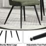 Set of 2 Dining Chairs with Quilted Back PU Leather Upholstered Seat and Metal Legs Image 4