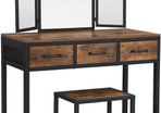 Dressing Table Makeup Desk with 1 Stool - Free Delivery Nationwide
