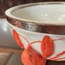 Antique WMF Lobster and Seaweed Silver Plated Trim Porcelain Round Serving Bowl 1920s Image 6
