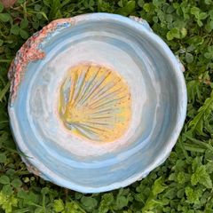 Handmade Ceramic Bowl with Shell Motif
