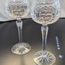 Galway Crystal Castlerosse Hock Wine Glasses Pair 20cm Vintage Irish Crystal Image 5