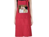 Personalised Adult Apron With Pocket - Red color