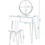 With Mirror and  Velvet Stool Makeup Cosmetic Vanity Table with 2 Drawers 3D Effect Bedroom Image 3