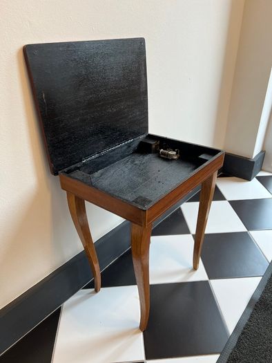 Vintage Inlaid Music Box Side Table