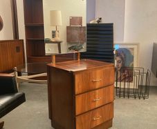 Vintage 1960s Walnut Chest of Drawers with Mirror -  Warehouse and Showroom Open Saturday 11th April 12 till 4pm Eircode R95T227