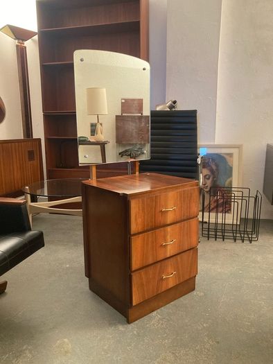 Vintage 1960s Walnut Chest of Drawers with Mirror -  Warehouse and Showroom Open Saturday 11th April 12 till 4pm Eircode R95T227