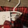 white and tartan babygro with matching hat Image 4