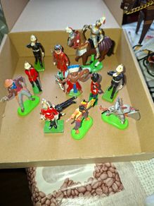 Old Toys Cowboy 2 Indians Soldiers Britains etc. 12 in total sold as a lot, Postage Available or Collection is always welcome and Recommended in Rochfortbridge Westmeath