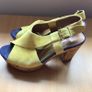 Ladies Clarks Yellow suede High heel Sandals size 5 Image 3