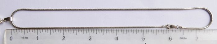 Vintage 925 Sterling Silver Necklace With N Pendant length 16" - 12,5g