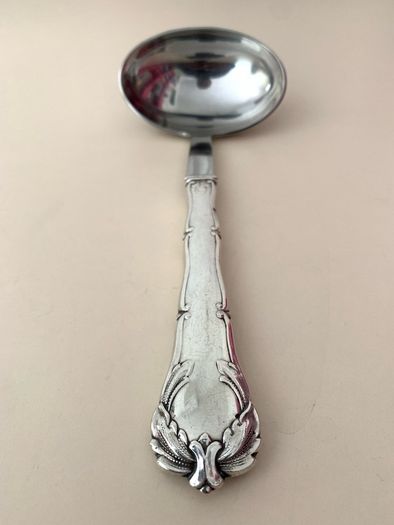 Vintage Danish silver and steel sauce ladle