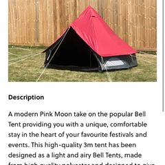 Glamping Pink Moon 2 person Bell tent