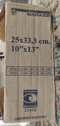 Box of White Marazzi Ceramic Tiles (unopened) - For Sale