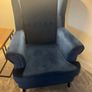 Royal Blue Velvet Wingback Accent Chair Image 2
