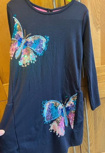 Monsoon age 9-10 tiered effect dress with sequins