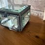 New bevelled glass, mirror and metal monogrammed R trinket box Image 3