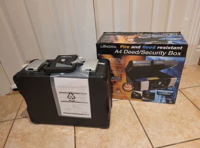 A4 Fire & Waterproof Security Chest Box Suitcase UL Certified Lockable