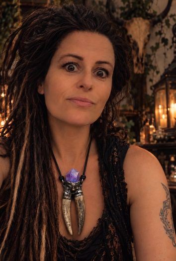 Double Deer Antler and Purple Aura Quartz Necklace