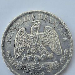 1872 Mexican 1 Peso "Balanza" silver coin
