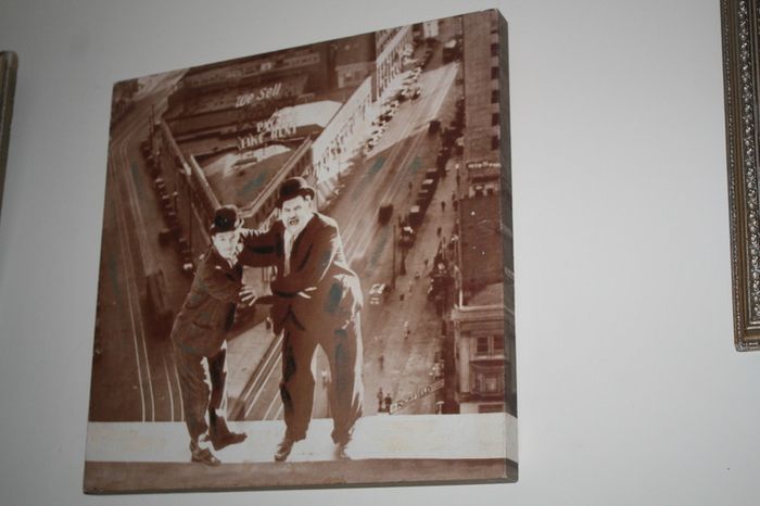 Stan & Ollie B/W Print on Canvas (40cm x 40cm)