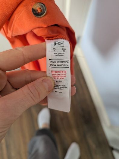FW Bridge F&F Orange Front Tie Dress Size 8