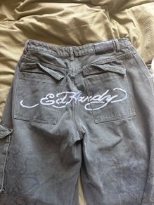 Ed hardy Trousers dark green camo