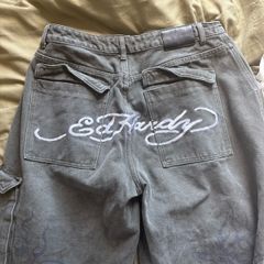 Ed hardy Trousers dark green camo