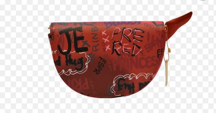 Brand New with tags Red Graffiti Clutch with Gold Chain