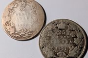 Silver Canada 25 Cent X2.