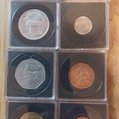 Irish Pre-Euro Coin Display Set In Protective Capsules