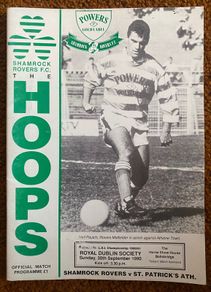 Very Rare 1990 Shamrock Rovers v St. Patrick's Athletic - League of Ireland Premier Division Programme