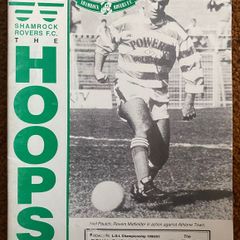 Very Rare 1990 Shamrock Rovers v St. Patrick's Athletic - League of Ireland Premier Division Programme