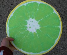 Round Flat Lemon Cushion (brand New).