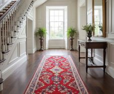 Vintage XL Fabulous Persian Sarouk Hand Knotted Runner Rug Carpet