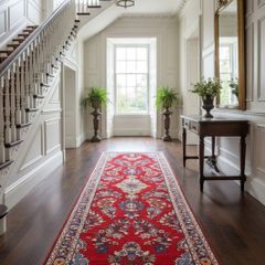 Vintage XL Fabulous Persian Sarouk Hand Knotted Runner Rug Carpet