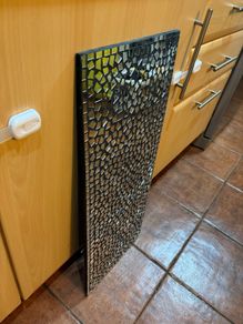 Rectangular mosaic mirror wall panel