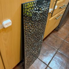Rectangular mosaic mirror wall panel