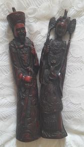 Two Chinese Figurines & free rolex Souvenir Spoon