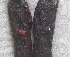 Two Chinese Figurines & free rolex Souvenir Spoon