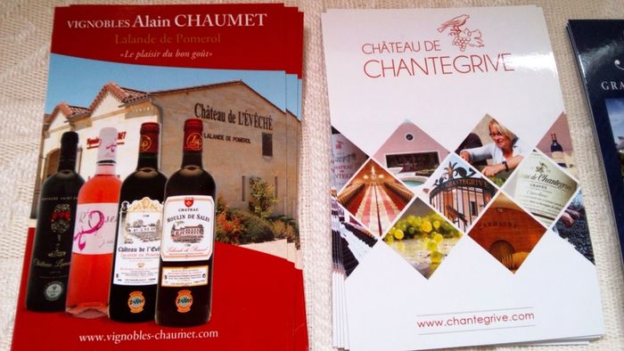 Winery Promotional Cards. Bordeaux region.