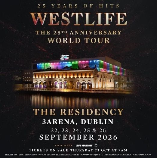 Westlife standing tickets - Sun 20th