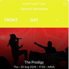 The Prodigy Carl Cox IMMA Dublin 20/08/2026 20.08.26 20th August 20