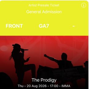 The Prodigy Carl Cox IMMA Dublin 20/08/2026 20.08.26 20th August 20